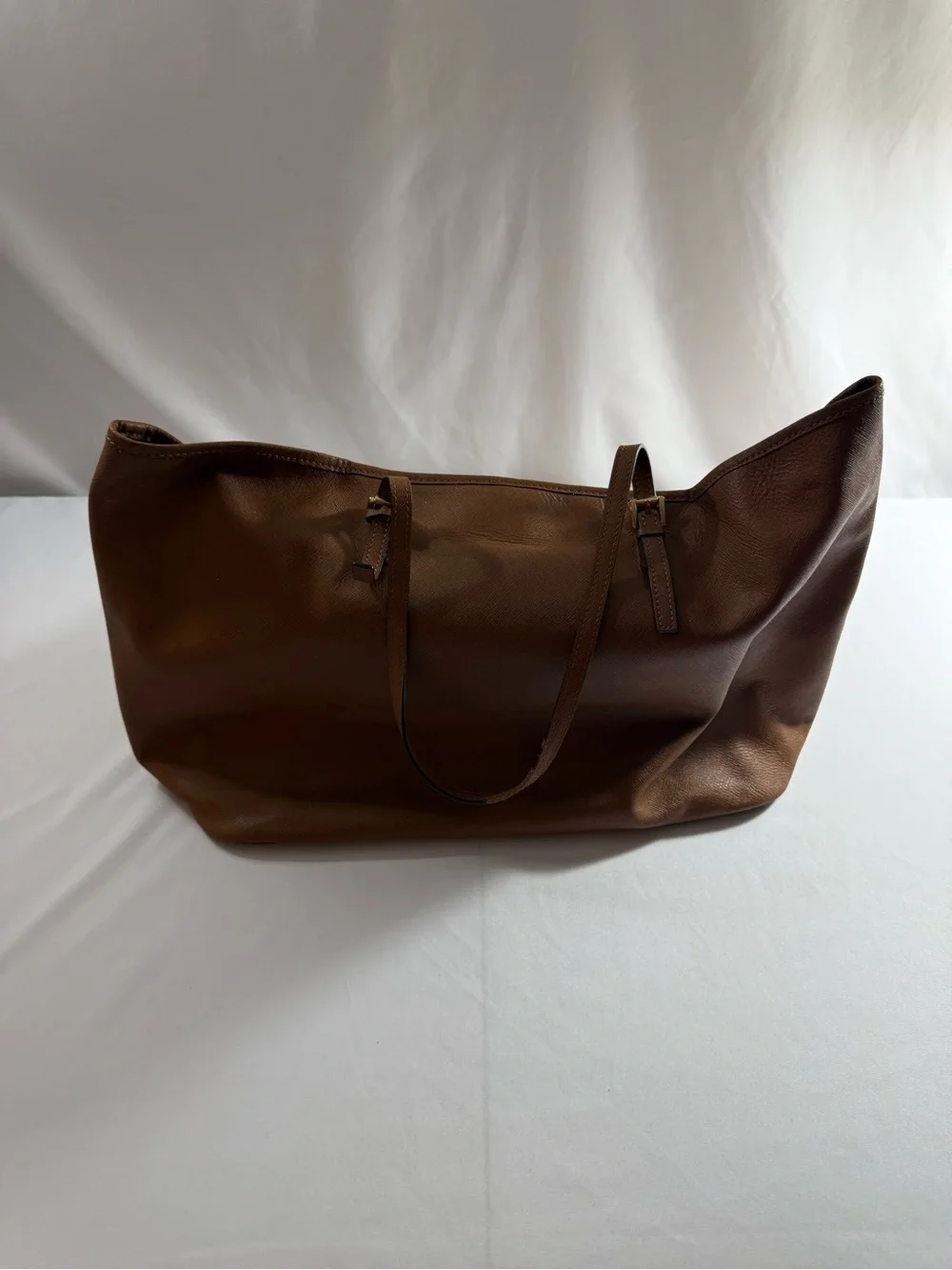 Michael Kors Cognac Saffiano Leather Tote with MK Charm